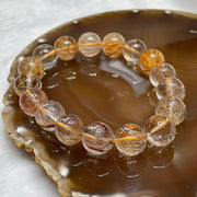 Natural Copper Rutilated Quartz 銅髮晶 54.8g 13.4mm/bead 17 beads - Huangs Jadeite and Jewelry Pte Ltd