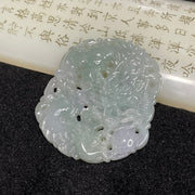 Type A Lavender & Green Dragon Jade Jadeite Pendant 34.85g 55.5 by 48.8 by 7.1mm - Huangs Jadeite and Jewelry Pte Ltd