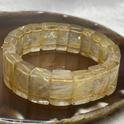 Natural Golden Rutilated Quartz Bracelet 手牌 - 66.18g 18.4 by 7.6mm/piece 20 pieces - Huangs Jadeite and Jewelry Pte Ltd