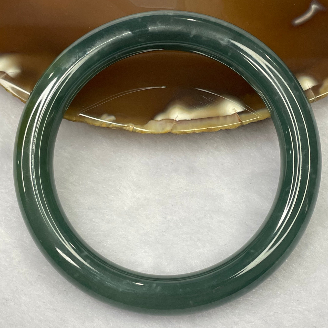 Type A Semi Icy Blueish Green Jadeite Bangle 51.18g inner diameter 55.7mm 9.6 by 9.6mm - Huangs Jadeite and Jewelry Pte Ltd