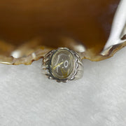 Natural Golden Rutilated Quartz 925 Silver Ring US 8 HK 18 6.49g 17.4 by 11.9 by 7.5mm - Huangs Jadeite and Jewelry Pte Ltd