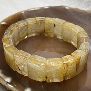 Natural Golden Rutilated Quartz Bracelet 手牌 - 69.55g 18.6 by 14.8 by 9.0mm/piece 19 pieces - Huangs Jadeite and Jewelry Pte Ltd