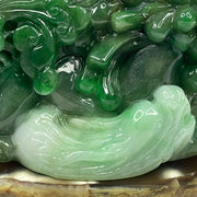 Type A Spicy Green Jade Jadeite Dragons Display - 230g 67.9 by 47.6 by 49.8mm - Huangs Jadeite and Jewelry Pte Ltd