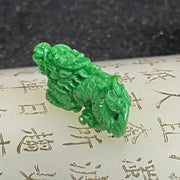 Type A Spicy Green Dragon Jade Jadeite Pendant - 2.89g 23.5 by 10.6 by 6.3mm - Huangs Jadeite and Jewelry Pte Ltd