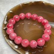 Natural Rhodonite Crystal Bracelet 56.85g 12.4mm/bead 17 beads - Huangs Jadeite and Jewelry Pte Ltd