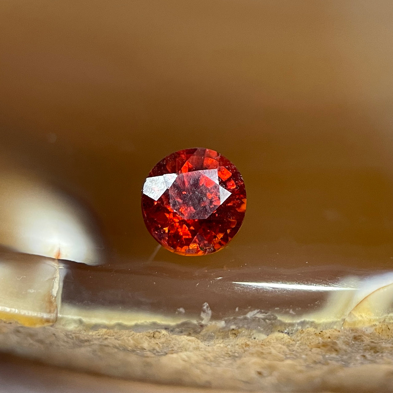 Natural Orange Red Garnet Crystal Stone for Setting - 1.10ct 5.5 by 5.5 by 4.3mm - Huangs Jadeite and Jewelry Pte Ltd