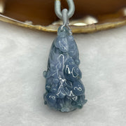 RARE Type A Dark Denim Blue Jade Jadeite Cabbage Pendant 18.06g 41.8 by 19.6 by 12.7mm - Huangs Jadeite and Jewelry Pte Ltd