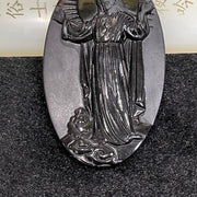 Type A Black Jade Jadeite Jesus 39.98g 69.6 by 40.4 by 8.3mm - Huangs Jadeite and Jewelry Pte Ltd