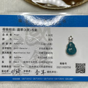 RARE Type A Blue Jade Jadeite Hulu 18k White Gold, Natural Diamonds & White Sapphires with NGI Cert 3.3g 26.2 by 14.8 by 7.1mm - Huangs Jadeite and Jewelry Pte Ltd