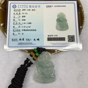 HIGH QUALITY Type A High Icy Green Piao Hua Tibetan Bodhisattva Jade Jadeite Pendant - 22.77g 56.2 by 38.1 by 6.0mm - Huangs Jadeite and Jewelry Pte Ltd