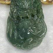 Type A Old Mine Burmese Blueish Green Jadeite Dragon Ruyi 71.76g 70.8 by 21.0 by 39.4mm - Huangs Jadeite and Jewelry Pte Ltd