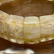 Natural Golden Rutilated Quartz Bracelet 手牌 - 65.46g 18.4 by 7.7mm/piece 19 pieces - Huangs Jadeite and Jewelry Pte Ltd