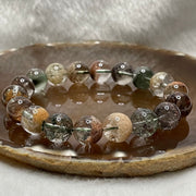 Natural Four Season Phantom Quartz 四季彩幽灵 Bracelet 45.59g 12.4mm/bead 18 beads - Huangs Jadeite and Jewelry Pte Ltd