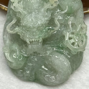 Type A Semi Icy Green Jadeite Dragon Pendant 102.64g 71.2 by 52.0 by 19.3mm - Huangs Jadeite and Jewelry Pte Ltd