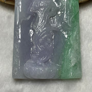 Type A Faint Lavender & Green Jade Jadeite Guan Yin Pendant - 81.05g 83.2 by 48.0 by 9.0mm - Huangs Jadeite and Jewelry Pte Ltd