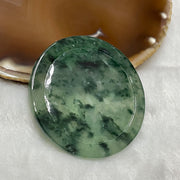 Type A Semi Icy Green Piao Hua Jade Jadeite Magpie 22.6g 51.8 by 51.8 by 4.0mm - Huangs Jadeite and Jewelry Pte Ltd