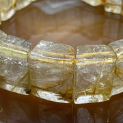 Natural Golden Rutilated Quartz Bracelet 手牌 - 69.11g 18.5 by 7.9mm/piece 20 pieces - Huangs Jadeite and Jewelry Pte Ltd