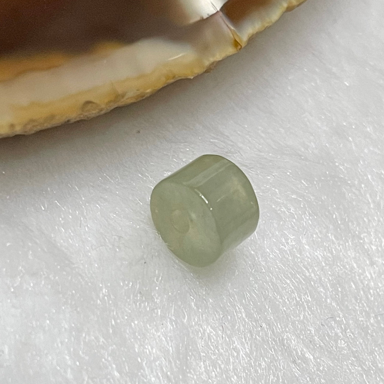 Type A Semi Icy Jade Jadeite Barrel/Bead 0.65g 7.2 by 7.2 by 5.0mm - Huangs Jadeite and Jewelry Pte Ltd