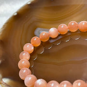 Natural Sunstone Crystal Bracelet 太阳石 17.11g 8.3mm/bead 23 beads - Huangs Jadeite and Jewelry Pte Ltd