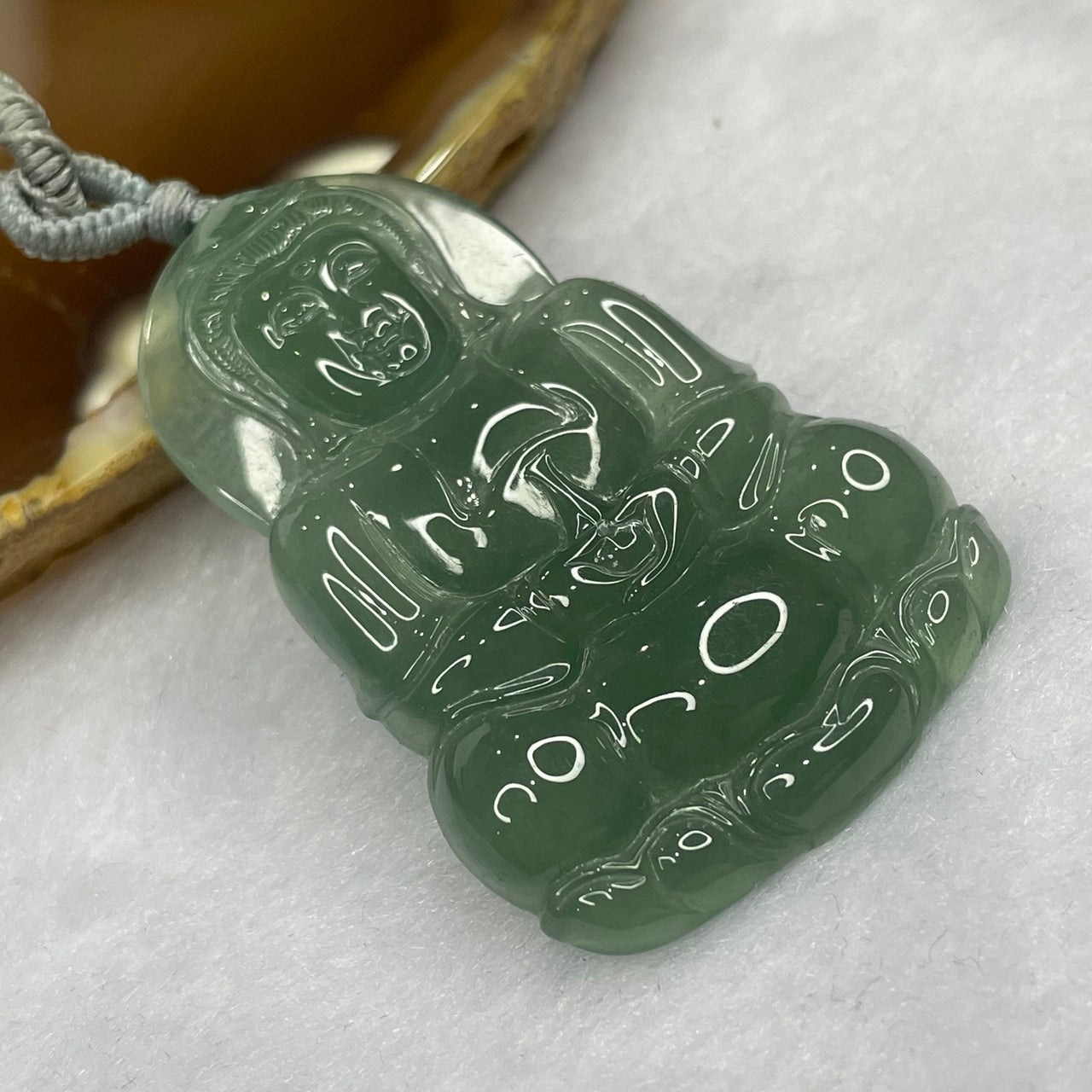 Type A Icy Green Guan Yin Jade Jadeite Pendant - 13.95g 45.8 by 30.1 by 4.9mm - Huangs Jadeite and Jewelry Pte Ltd