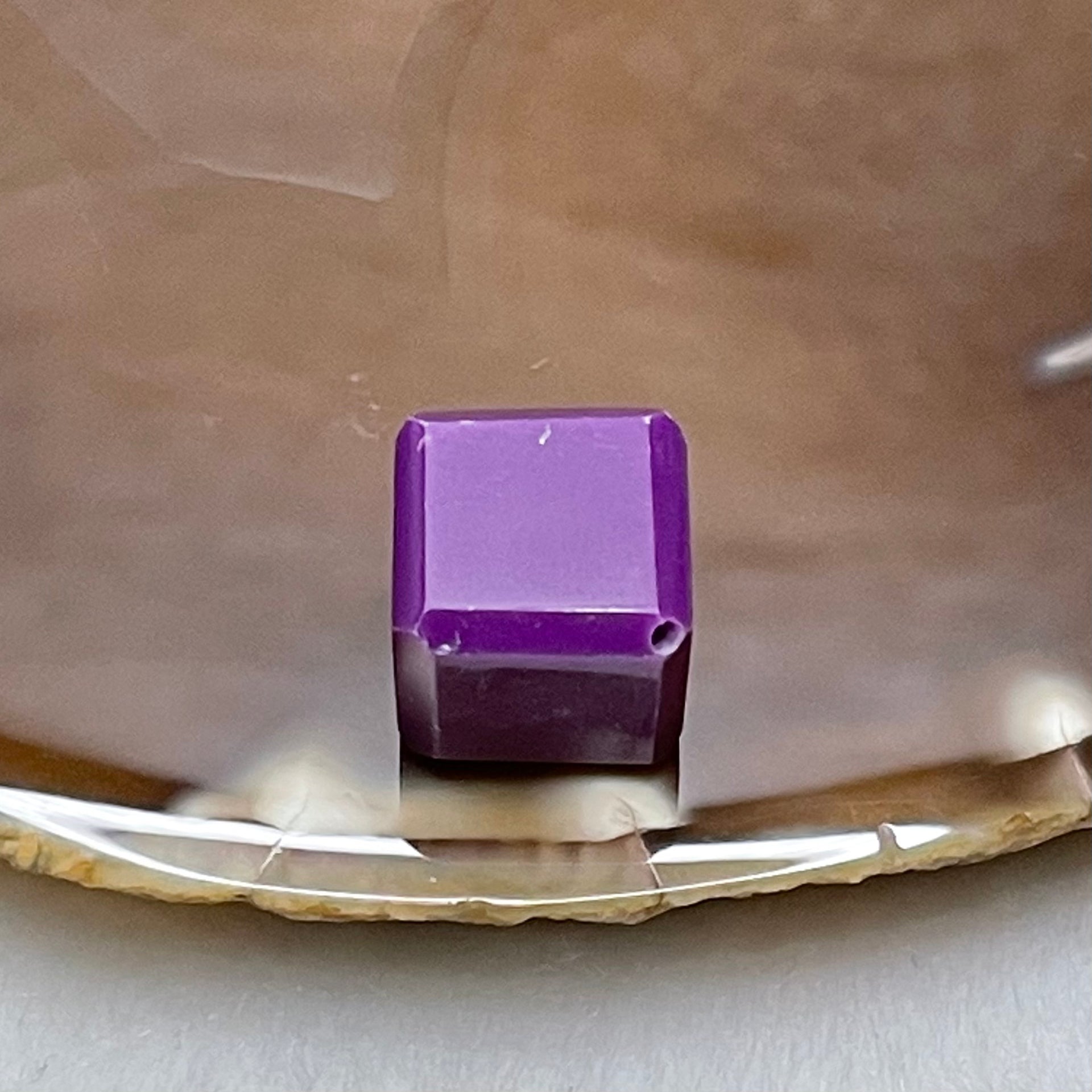 Natural Purple Crystal Cube Charm - 4.2g 12.5 by 12.5 by 12.5mm - Huangs Jadeite and Jewelry Pte Ltd