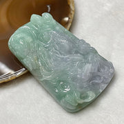 Type A Lavender & Green Guan Yin & Dragon Jade Jadeite 111.73g 78.5 by 47.7 by 12.6mm - Huangs Jadeite and Jewelry Pte Ltd