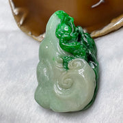 Rare Type A Yang Green Jade Jadeite Dragon 86.34g 65.9 by 44.7 by 18.4mm - Huangs Jadeite and Jewelry Pte Ltd