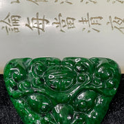 Type A Old Mine Spicy Green Dragon Head Jadeite Jade Pendant - 15.03g 33.0 by 34.4 by 9.9mm - Huangs Jadeite and Jewelry Pte Ltd