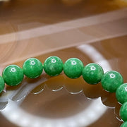 Rare High Quality Type A Full Green Jade Jadeite Beads Bracelet 29.76g 9.6mm/bead 20 beads - Huangs Jadeite and Jewelry Pte Ltd