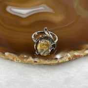 Natural Golden Rutilated Quartz 925 Silver Ring US 8.5 HK 18.75 5.43g 19.5 by 17.0 by 9.4mm - Huangs Jadeite and Jewelry Pte Ltd