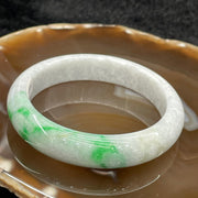 Type A Burmese Spicy Green Jade Jadeite Bangle - 56.8g 57.4mm inner diameter 12.7mm thickness - Huangs Jadeite and Jewelry Pte Ltd