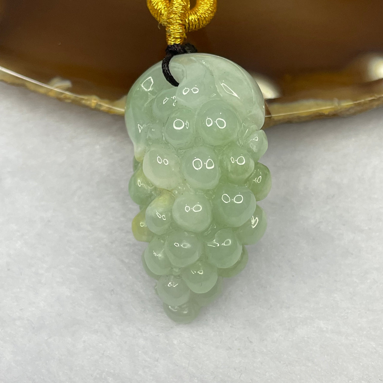 Type A Green Jade Jadeite Grapes Pendant - 24.20g 40.0 by 22.7 by 17.2mm - Huangs Jadeite and Jewelry Pte Ltd