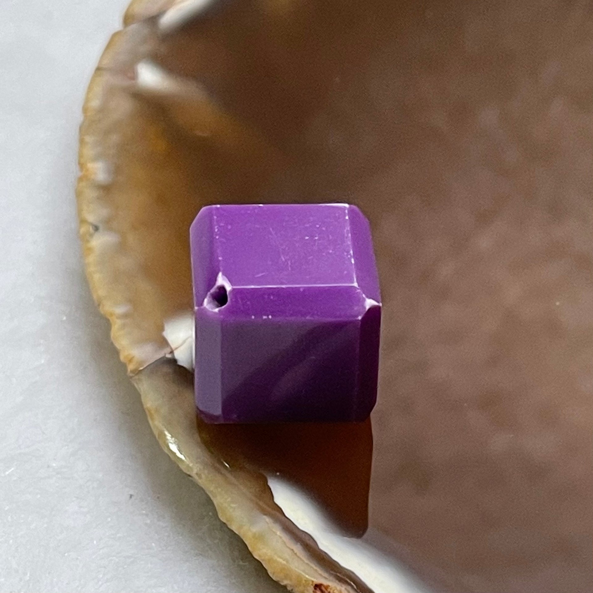 Natural Purple Cube Charm - 3.7g 12.5 by 12.5 by 12.5mm - Huangs Jadeite and Jewelry Pte Ltd