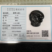 Type A Black Jade Jadeite Fairy 17.99g 40.0 by 35.6 by 6.0mm - Huangs Jadeite and Jewelry Pte Ltd