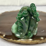 Type A Spicy Green Jade Jadeite Dragons Display - 230g 67.9 by 47.6 by 49.8mm - Huangs Jadeite and Jewelry Pte Ltd