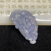 Type A Lavender Jade Jadeite Cabbage Pendant 25.6g 48.5 by 26.8 by 12.6mm - Huangs Jadeite and Jewelry Pte Ltd